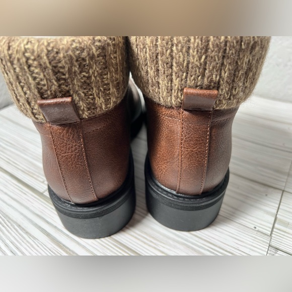 MIA Marsha Lug sole‎ women’s lace up ankle boot shoe faux leather brown size 9 - Picture 4 of 10